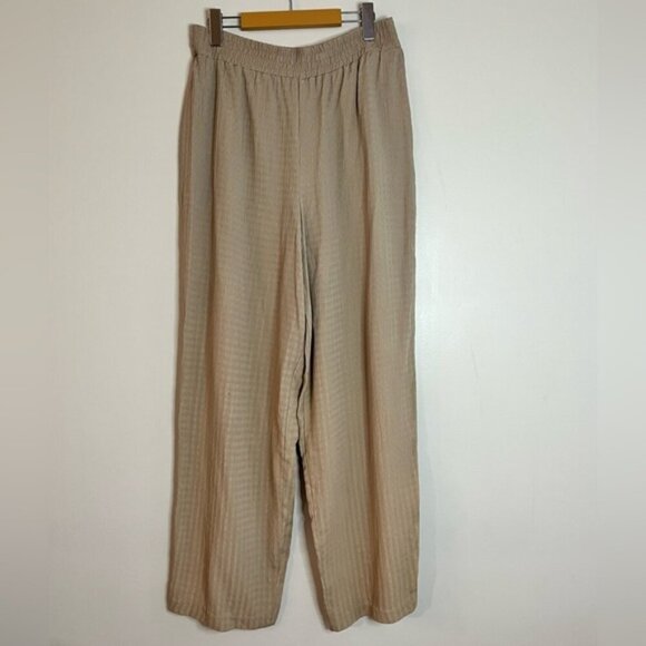 Judy Knapp California Women’s Wide-Leg Pants Medium Sand Beige Made in USA - Picture 1 of 9